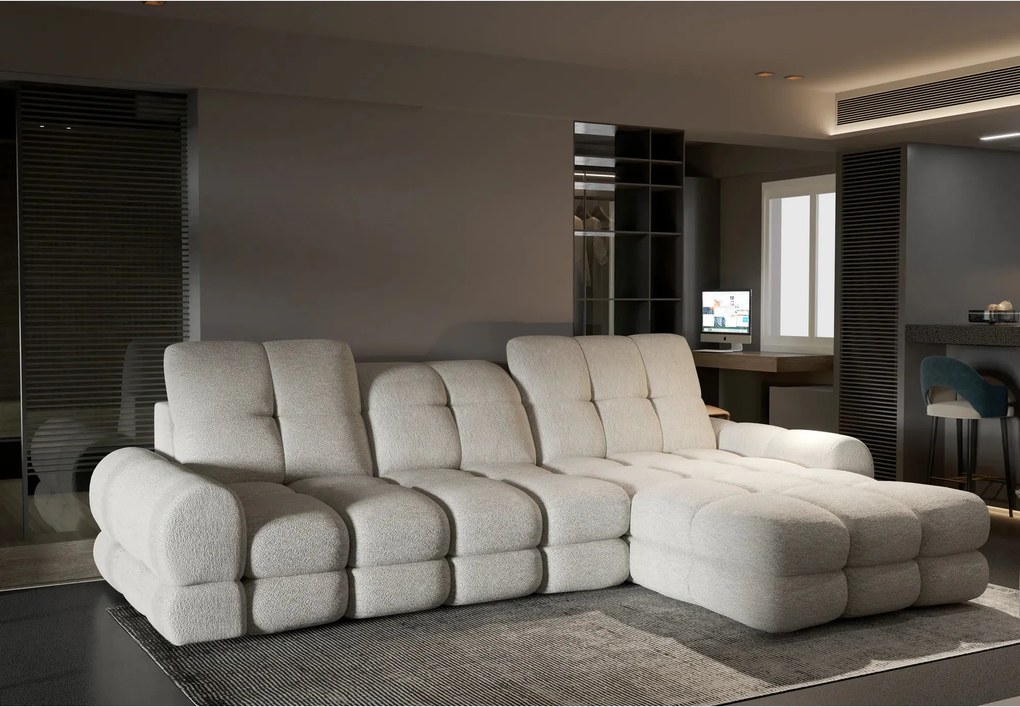 Coltar extensibil confortabil TOLLO MINI, sezlong dreapta, stofa catif