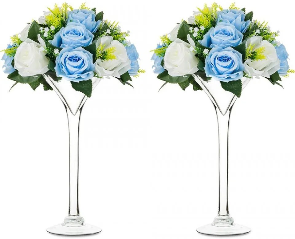 Set de 2 vaze pentru flori Nuptio, sticla, 30,2 x 12,9 cm