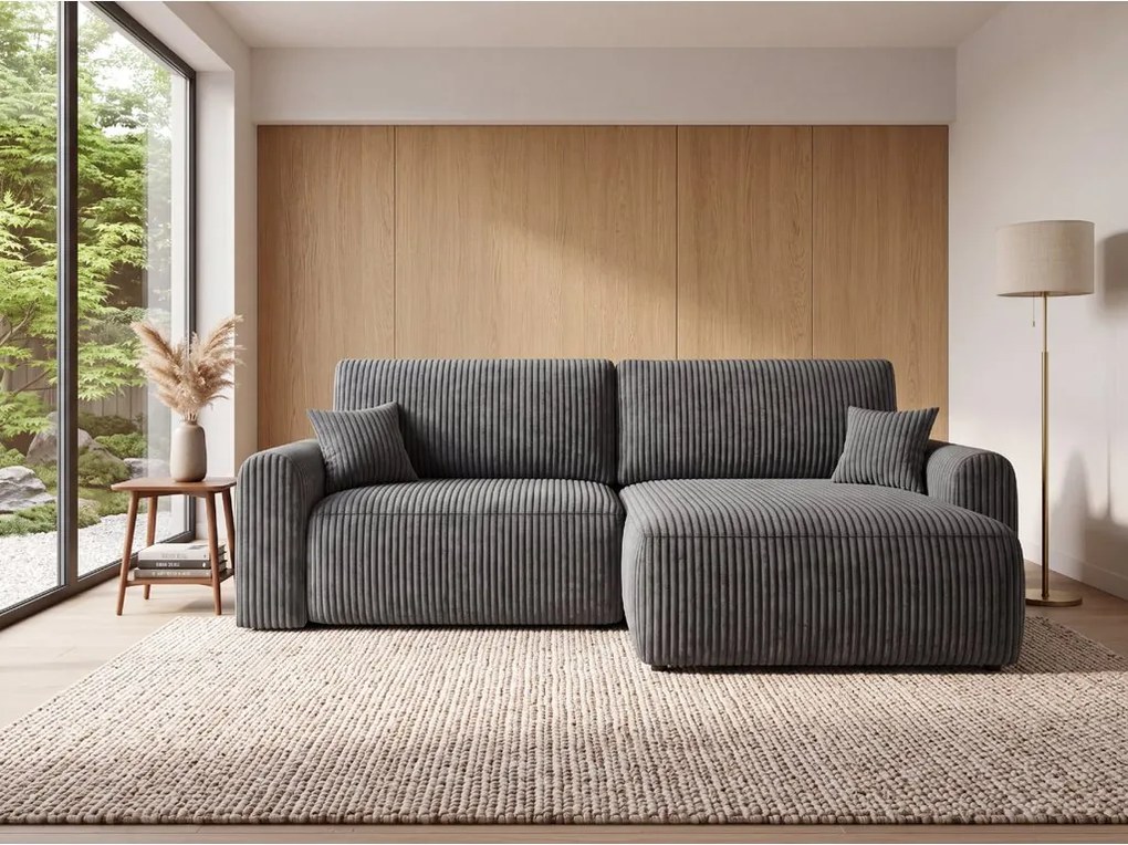 Coltar extensibil reversibil NORDEN TILIA 250x140 cm, albastru-gri
