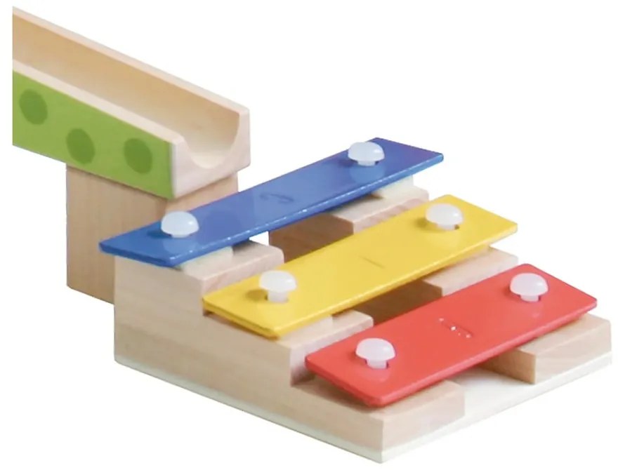 Pistă cu bile și cuburi din lemn Marble Run - Roba