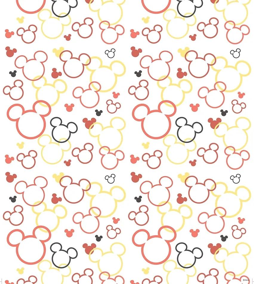 Fototapet de copii Mickey şi Minnie, roşu, 53 x 1005 cm