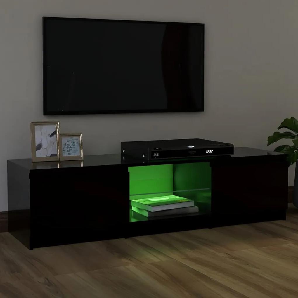 Comodă tv cu lumini led, negru, 120x30x35,5 cm