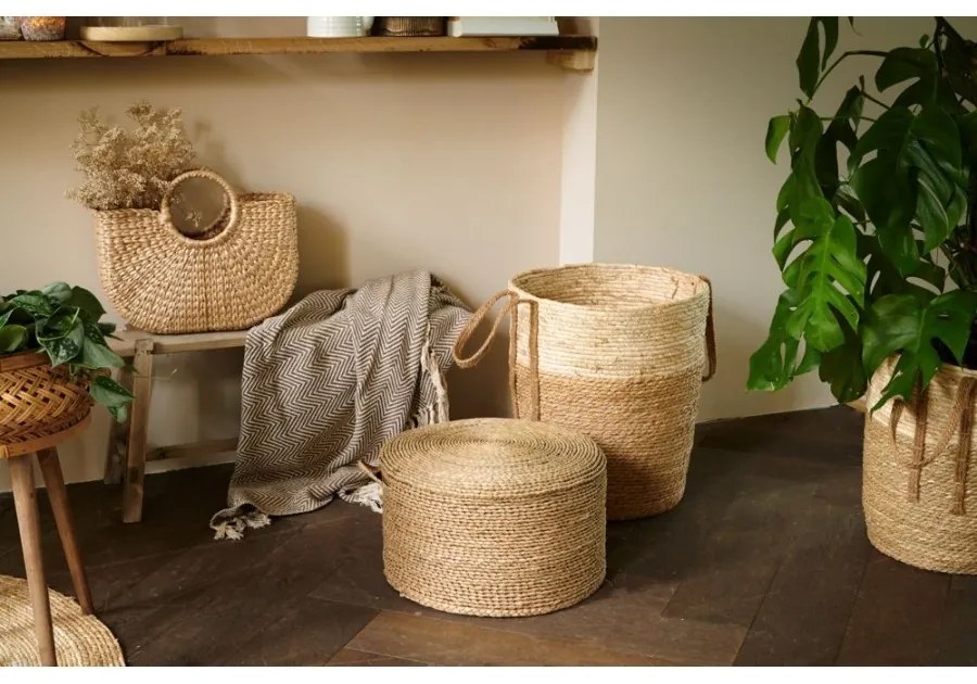 Pouf rotund din iarbă de mare Ø 40x23 cm