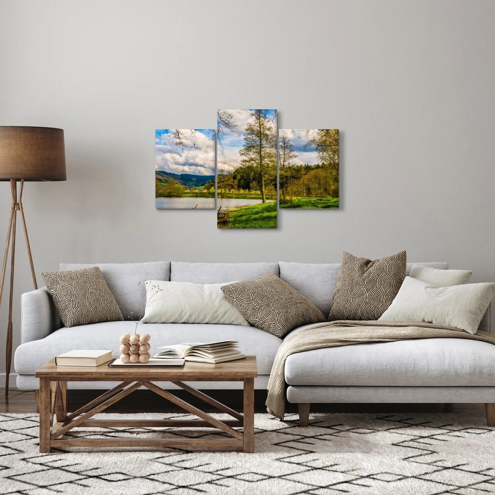 Tablou - Barcă pe lac (90x60 cm)