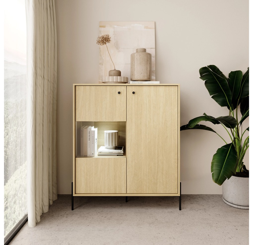 Vitrină Scandia (Stejar scandi + moblid scandi). 1071385