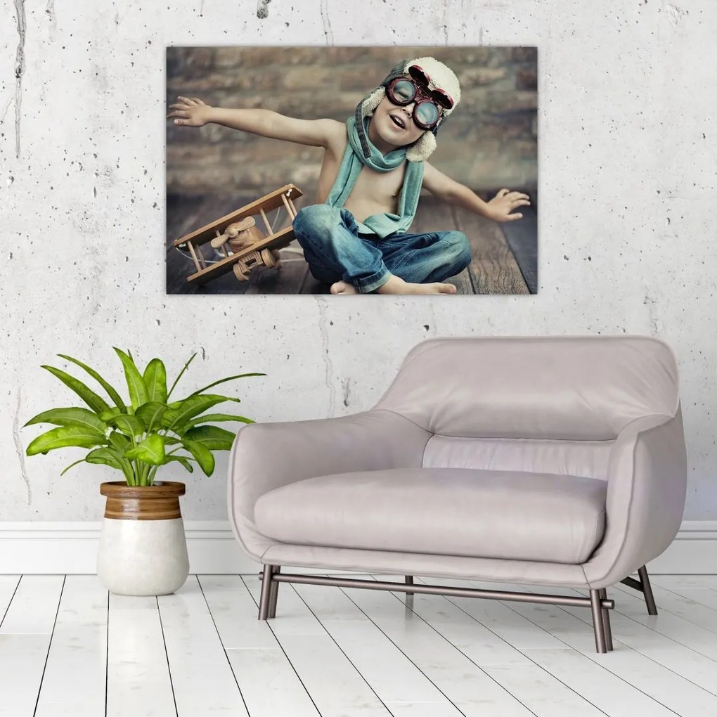 Tablou - Tânăr aviator (90x60 cm)