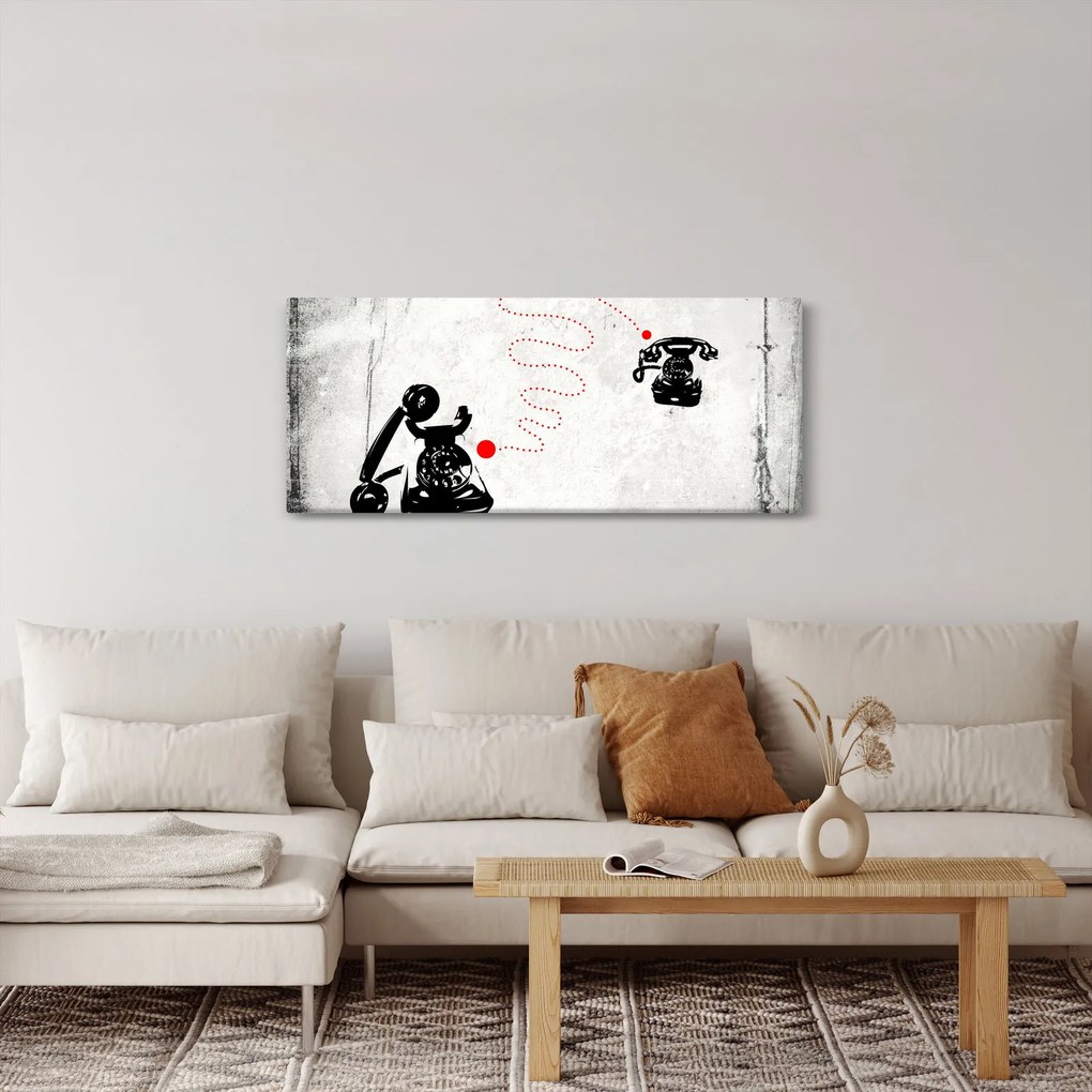 Tablou - Desen de telefon în stilul lui Banksy (120x50 cm)