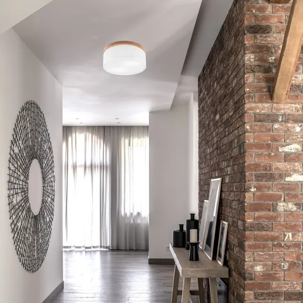 Plafonieră Brilagi BELLADONNA 2xE27/15W/230V d. 40 cm bej/stejar