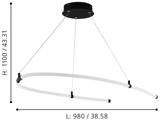 Eglo 99429 - Lustră LED suspendată pe cablu ALAMEDILLA LED/27W/230V
