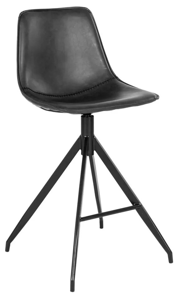 Taburet de bar Monaco, piele artificială, negru