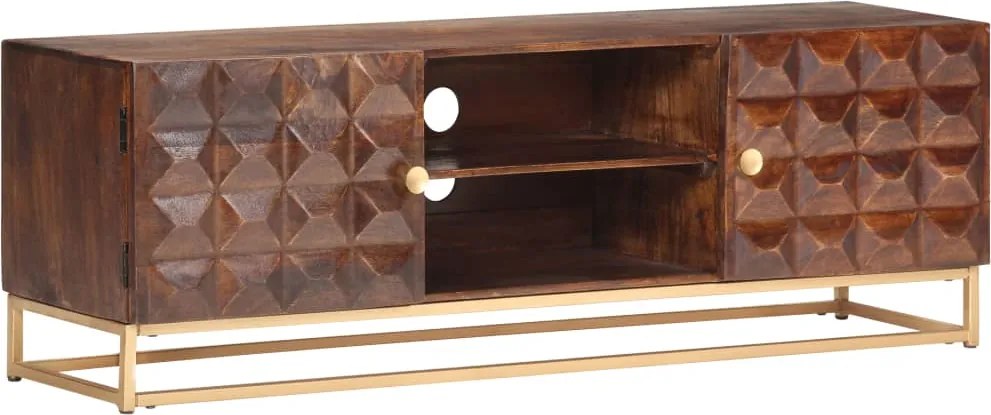 vidaXL Comodă TV, 124 x 29 x 45 cm, lemn masiv de mango