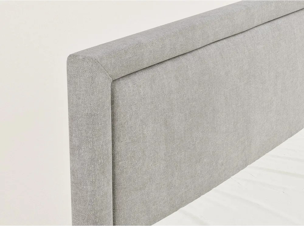 Pat boxspring grej cu spațiu de depozitare 200x200 cm Fresco – Maison de Rêve