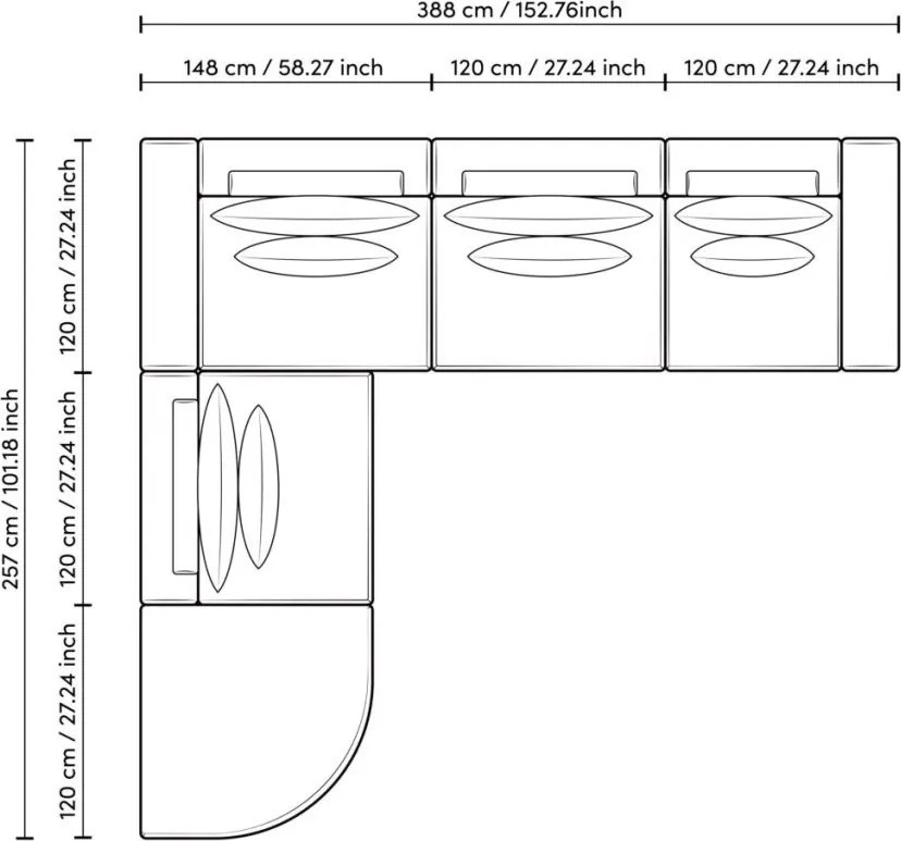 Canapea modulara design LUX Lounge Club, Nuoro greige
