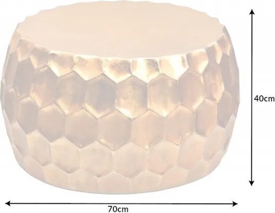 Masuta auxiliara design unicat Organic Orient 70cm, auriu