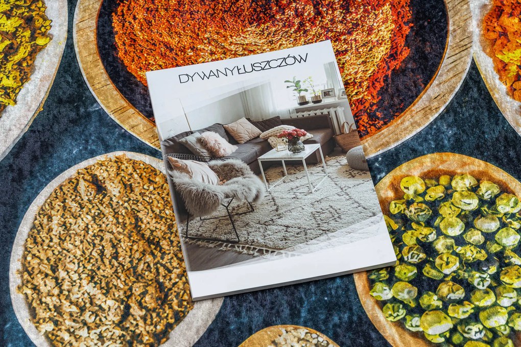 ANDRE 53240 covor lavabil linguri, condimente bucatarie, anti-alunecare - gri / bej