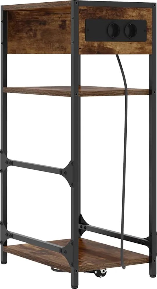 vidaXL Dulap de noapte Stejar fumuriu 40 x 27 x 76 cm Lemn compozit