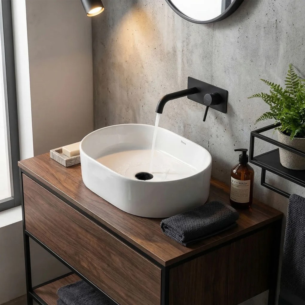 Lavoar ceramic pentru blat Rea Nadia 46