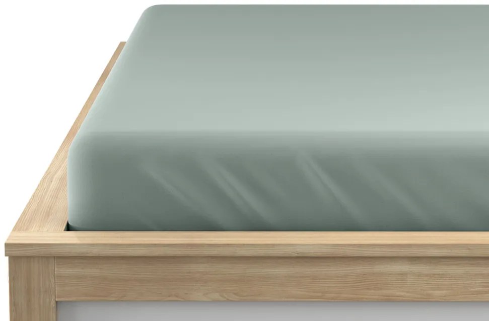 Cearşaf de pat din jerseu verde deschis 160 x 200 cm