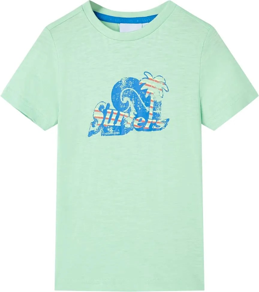 vidaXL Tricou pentru copii, verde deschis, 128