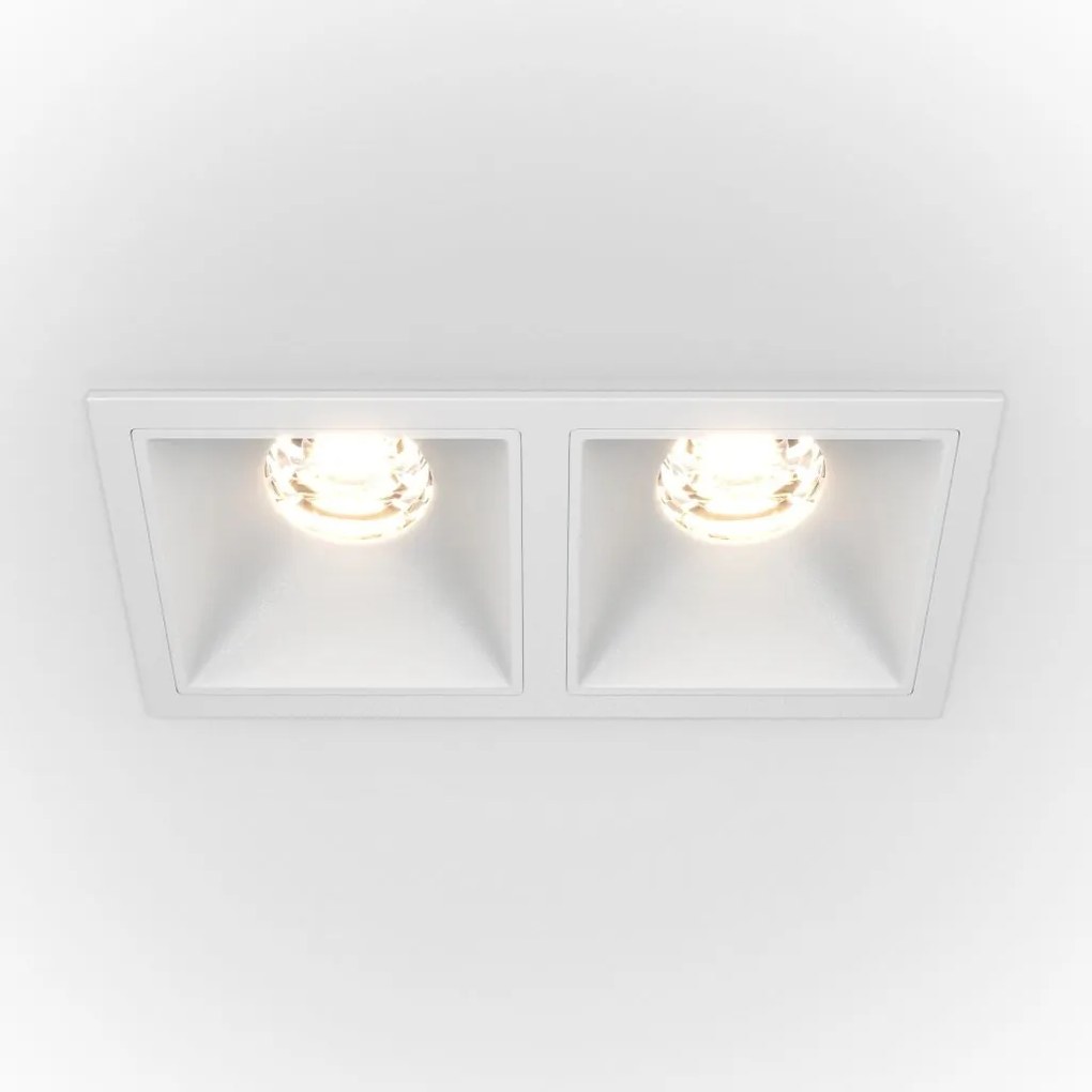 Spot LED incastrabil dimabil cu 2 surse de iluminat Alpha alb, 3000K