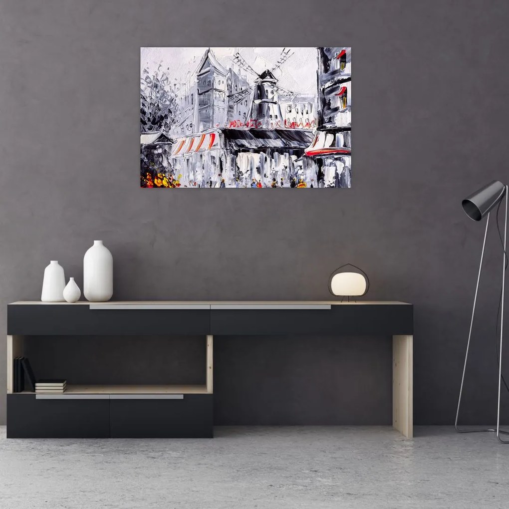 Tablou - Strada din Paris, pictură în ulei (90x60 cm)