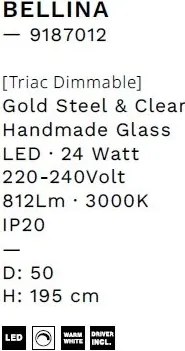 Lustra LED suspendata design decorativ BELLINA D-50cm