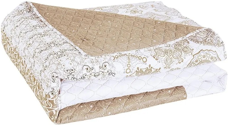 Cuvertură cu 2 fețe din microfibră DecoKing Malaga, 220 x 240 cm, bej