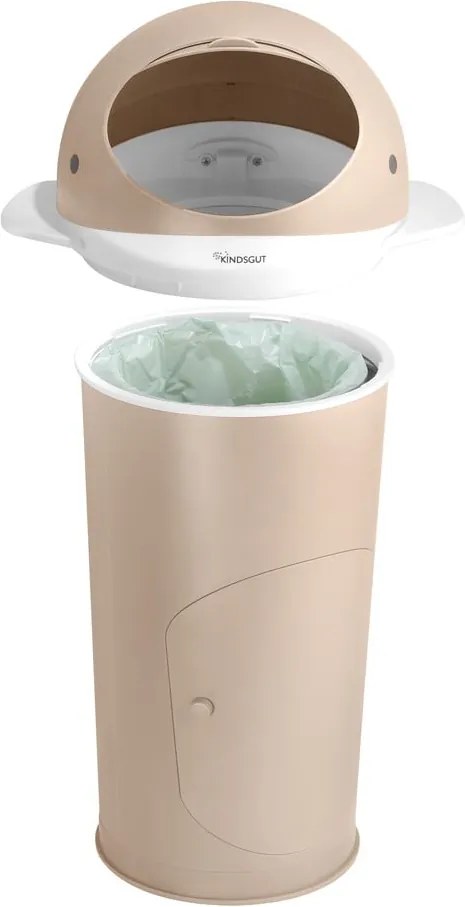 Coș de gunoi bej pentru scutece din plastic 25 l Whale – Kindsgut