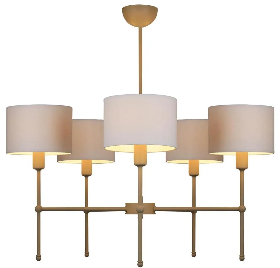 Lustră pe tijă MADELA 5xE14/40W/230V alb/bej