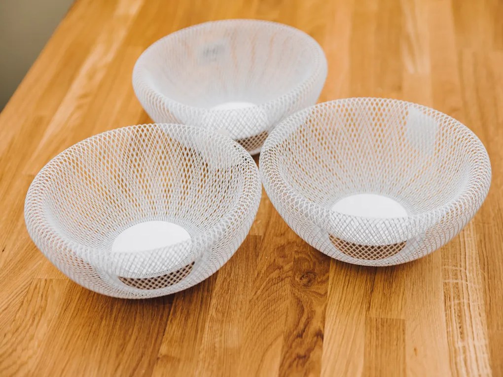 Coș de fructe din metal alb Ø 25 cm