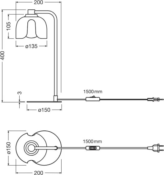 Osram - Lampă de masă DECOR COROLLE 1xG9/20W/230V negru/auriu