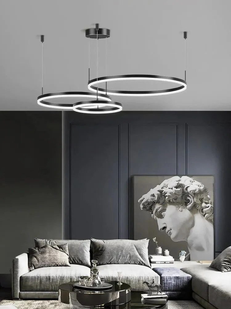 Lustra LED EsnF203003/3, Cu Telecomanda, 3 Tipuri De lumina, 160W, Negru