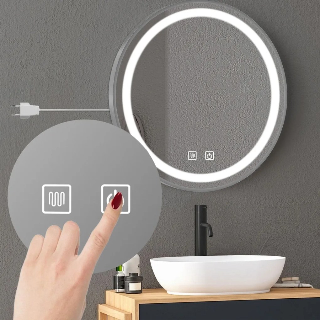Oglindă LED 50cm MMJ BRUSH SILVER