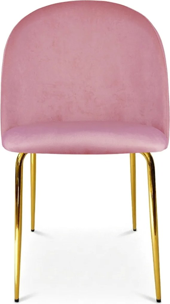 Scaun bucatarie INCA VELVET din catifea cu picioare aurii, roz