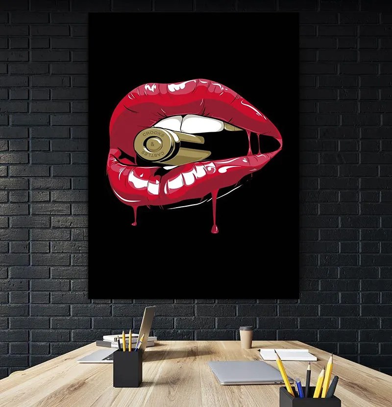 Tablou canvas Bulllet Lips 120x80 cm