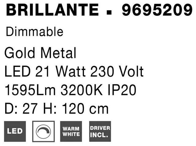 Lustra LED suspendata moderna design elegant BRILLANTE 5L