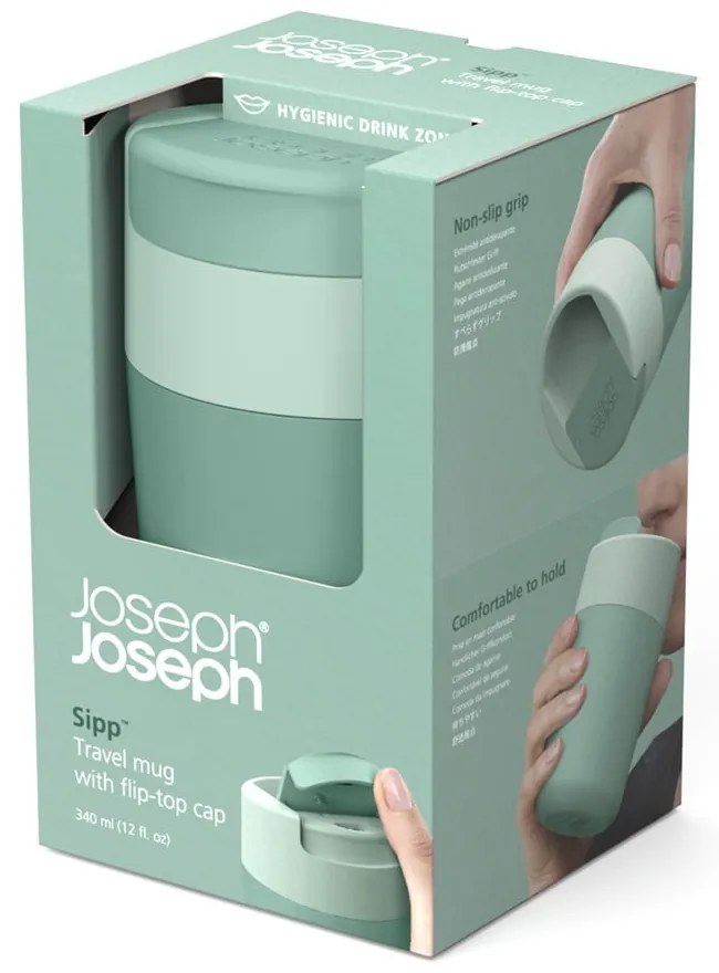 Cană de voiaj verde-mentă 340 ml Sipp – Joseph Joseph