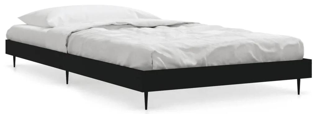 832270 vidaXL Cadru de pat, negru, 90x200 cm, lemn prelucrat