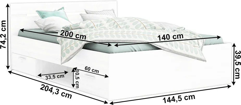 Pat, 140x200, alb, MICHIGAN