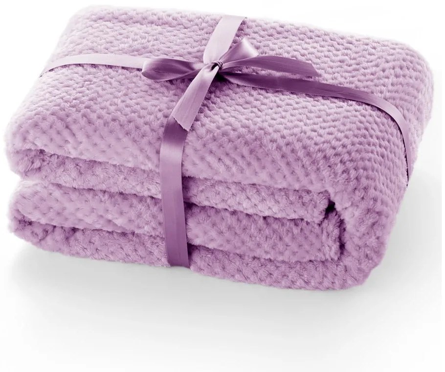 Pătură din microfibră DecoKing Henry, 70 x 150 cm, violet