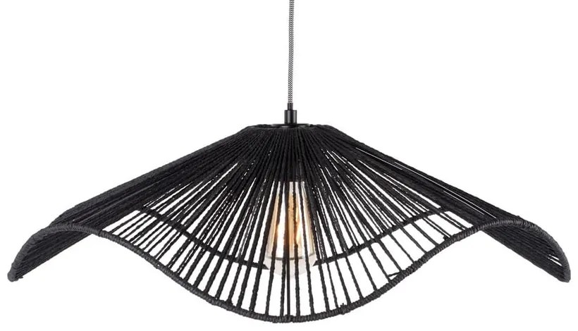 Lustră neagră cu abajur din sfoară din hârtie ø 62 cm Sombra – Leitmotiv