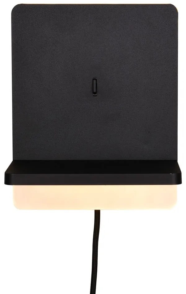 Aplică de perete negru-mat LED cu intensitate reglabilă Fairfield – Trio