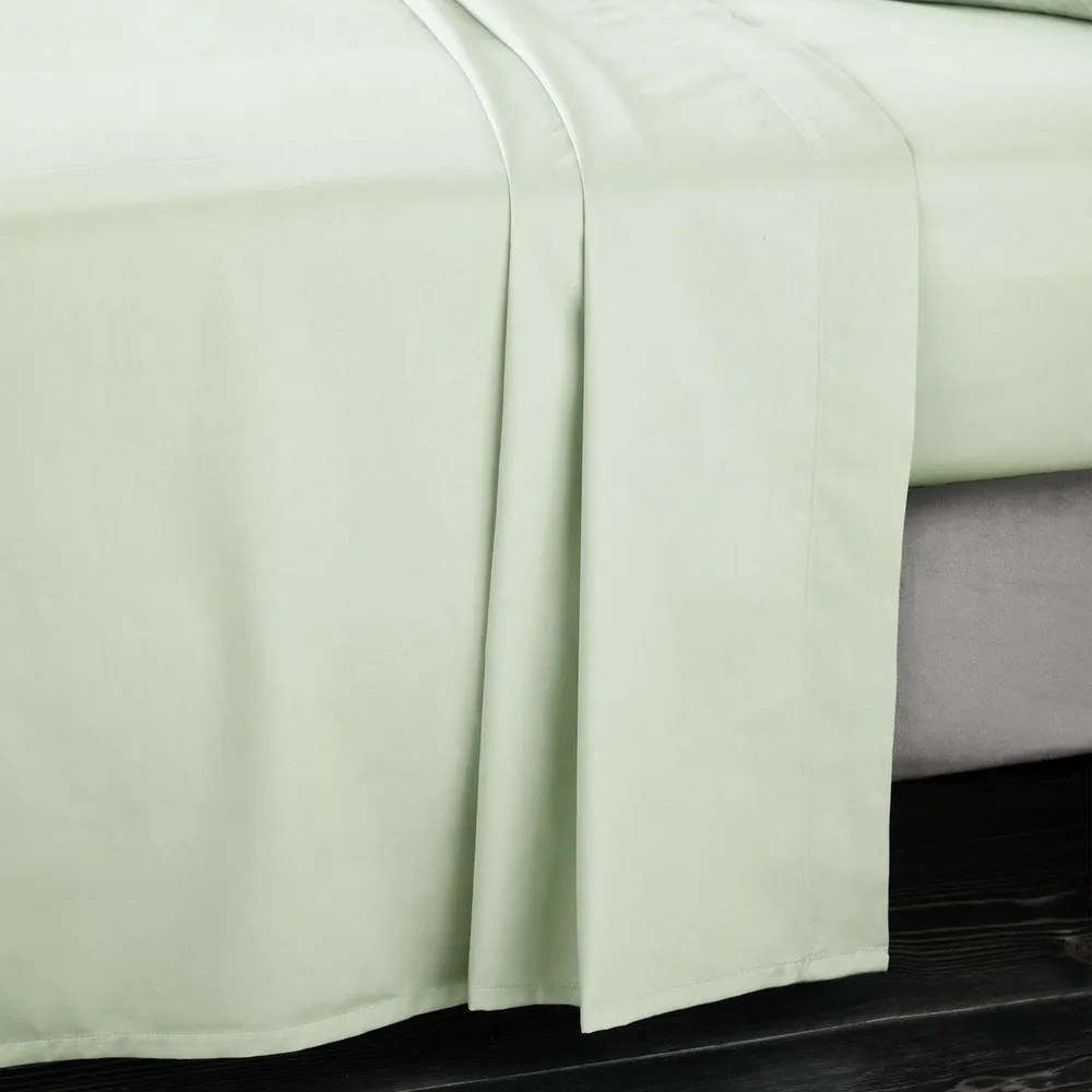 Cearceaf verde deschis din bumbac satinat 180x260 cm Cotton Sateen – Bianca