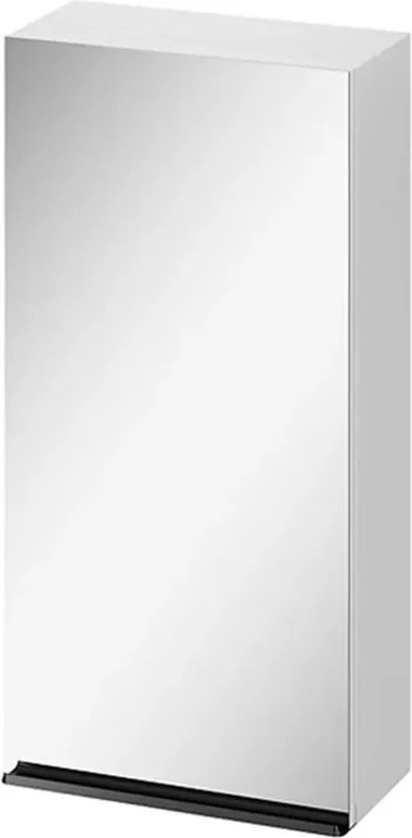 Dulap suspendat cu oglinda Cersanit Virgo alb cu maner negru 40 cm