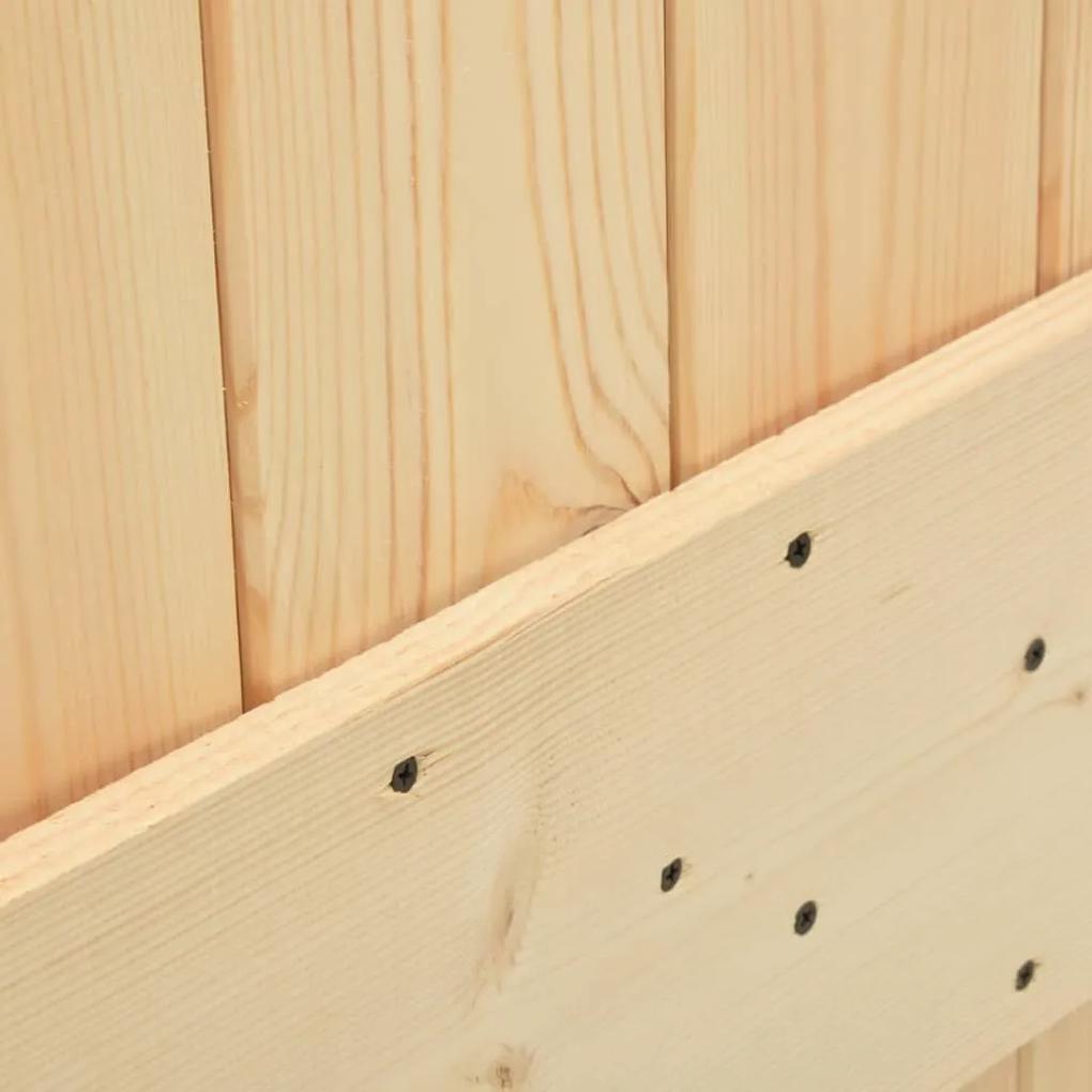Usa glisanta cu set feronerie, 90 x 210 cm, lemn masiv de pin 2, Maro, 90 x 210 cm