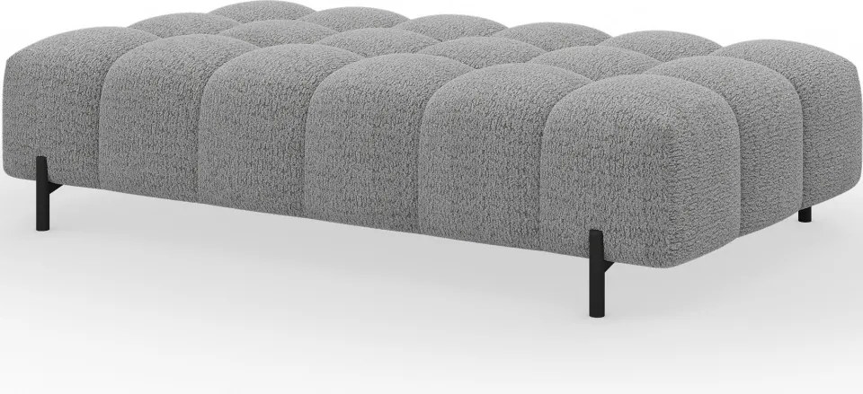 Taburet Tapitat cu Picioare Ferivo, 140x70x40cm, gri bouclé – Sola 04
