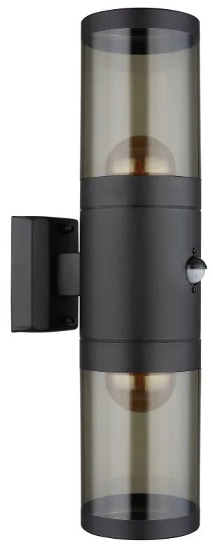 Aplica pentru exterior cu senzor de miscare design modern IP44 Xeloo negru, fumuriu