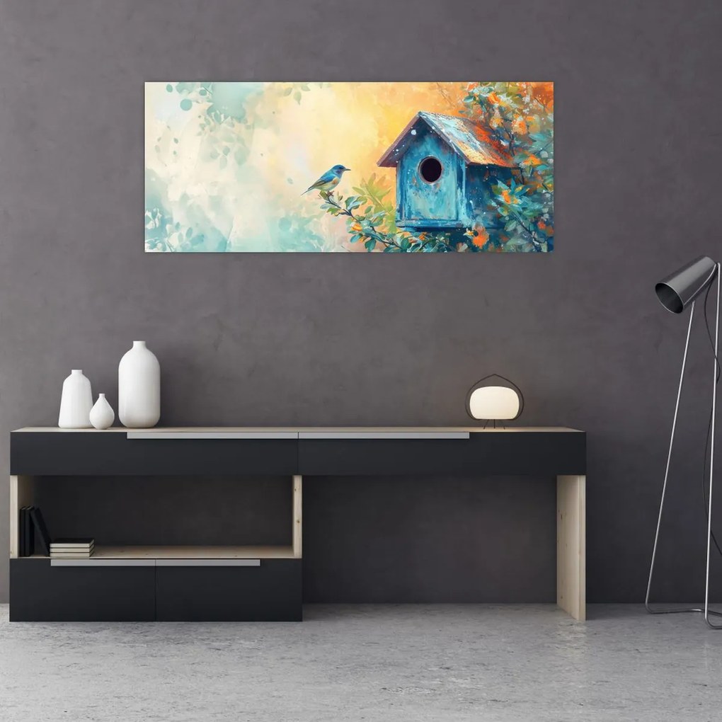 Tablou - Birdhouse, acuarelă, acuarelă (120x50 cm)