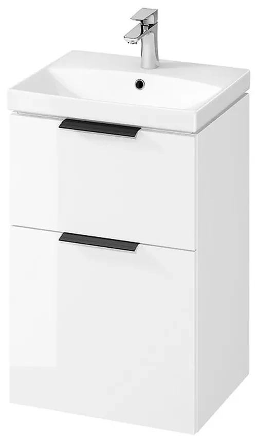 Set dulap baie suspendat 2 sertare cu lavoar Cersanit City inclus
