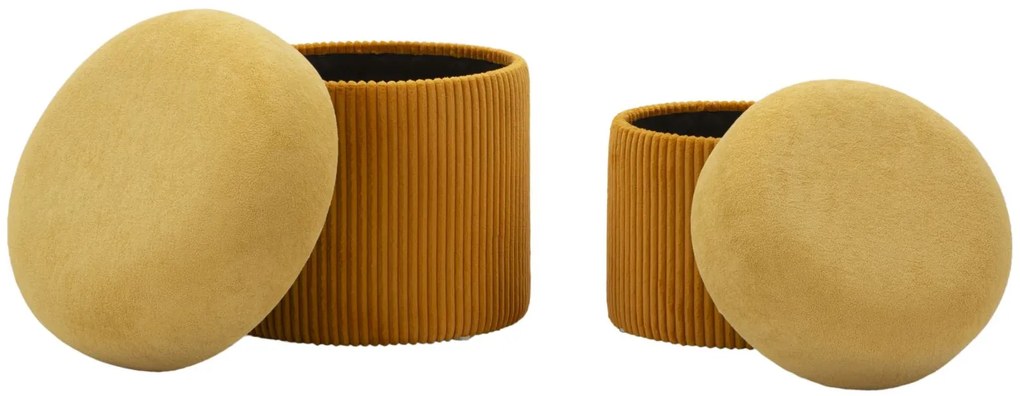 Mauro Ferretti Puff cu Depozitare Set 2 Buc cm Ø 42x44-35x36 | Aosom Romania